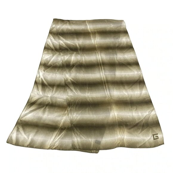 Auth GUCCI - Khaki White Silk Scarf - Picture 1 of 4